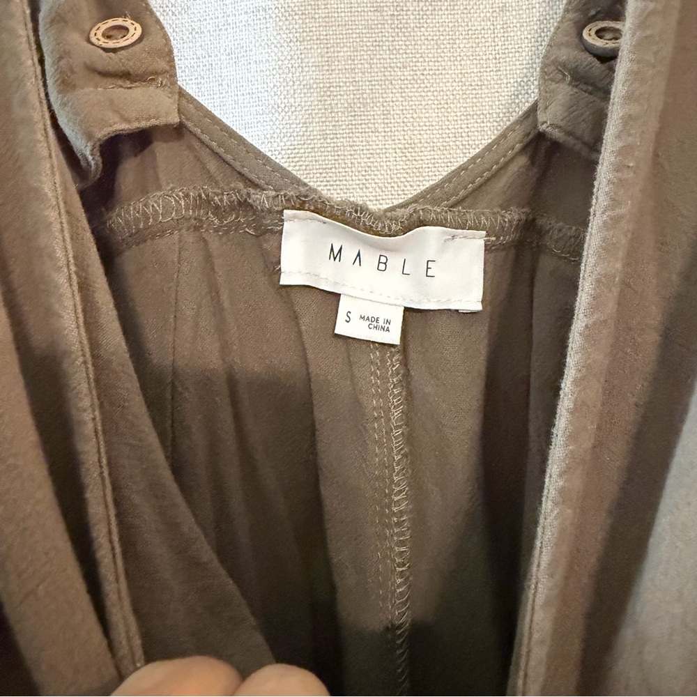 Mable 100% Cotton Tilly Belted jumpsuit olive green - Picture 6 of 7